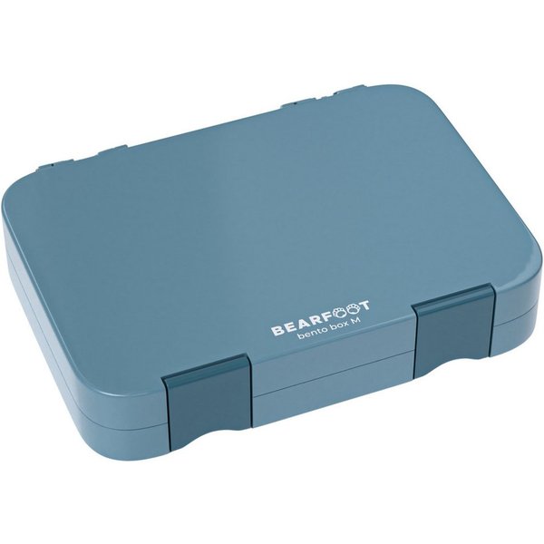 BEARFOOT Lunchbox Brotdose Kinder mit Fächern, Lunchbox, Bento box - Blau, handgezeichnete Designs, modular