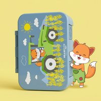 BEARFOOT Lunchbox Brotdose mit Fächern, leicht & auslaufsicher - Traktor, PP, ABS, Silikon, Kindergarten und Schule - Mädchen und Jungen, Vesperbox, Snackbox