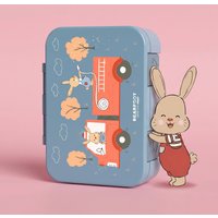 BEARFOOT Lunchbox Brotdose mit Fächern, leicht & auslaufsicher - Feuerwehr, PP, ABS, Silikon, Kindergarten und Schule - Mädchen und Jungen, Vesperbox, Snackbox