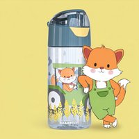 BEARFOOT Trinkflasche Trinkflasche Kinder, leichte Wasserflasche - Traktor Fuchs