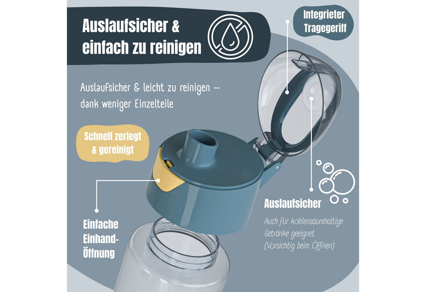 BEARFOOT Trinkflasche Trinkflasche Kinder, leichte Wasserflasche - Bagger & Affe – Bild 4 von 5