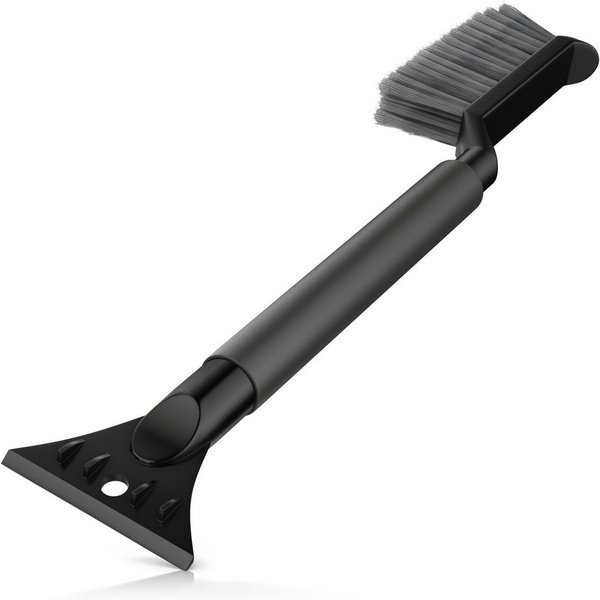 BEARWARE Eiskratzer mit Schneebürste für Auto, Wohnmobil & LKW aus bruchsicherem ABS schonender 2in1 Schaber & Schneebesen 50cm lang mit Eisbrecher Zacken