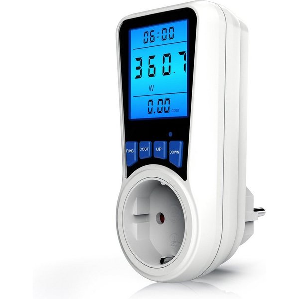 BEARWARE Energiekostenmessgerät Stromkostenmessgerät, max. 3680 W, Stromverbrauchszähler mit Display, 1-tlg., Strommesser/Stromzähler für Steckdose, LCD mit Hin