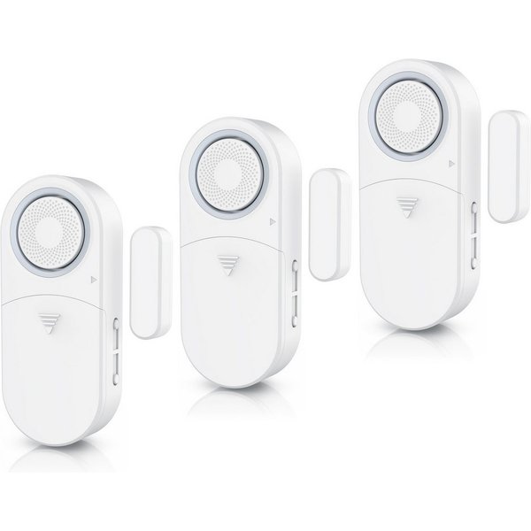 BEARWARE Fensteralarm / Türalarm, 120 dB lauter Signalton, Alarmsensor Fensteröffnungsmelder (für Tür & Fenster, Einbruchschutz, mit Batterien, Alarmanlage)