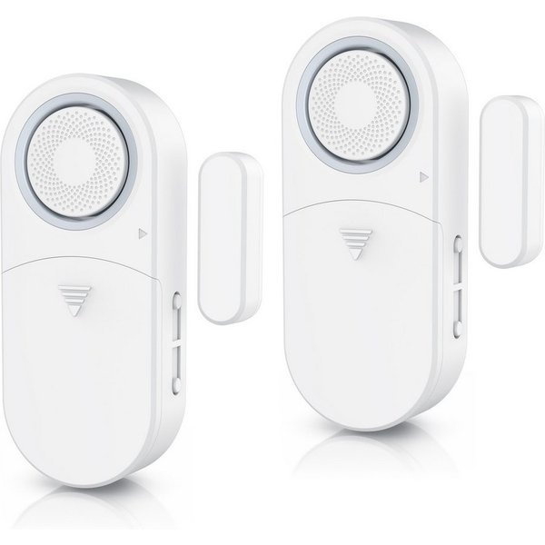 BEARWARE Fensteralarm / Türalarm, 120 dB lauter Signalton, Alarmsensor Fensteröffnungsmelder (für Tür & Fenster, Einbruchschutz, mit Batterien, Alarmanlage)