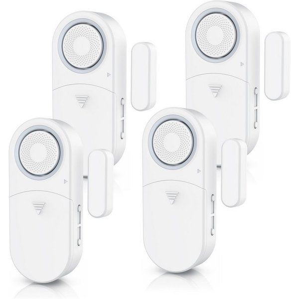 BEARWARE Fensteralarm / Türalarm, 120 dB lauter Signalton, Alarmsensor Fensteröffnungsmelder (für Tür & Fenster, Einbruchschutz, mit Batterien, Alarmanlage)
