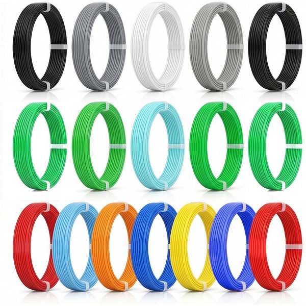 BEARWARE Filament PCL Filament Set für 3D-Stifte, 17 Rollen x 2 m, 11 Farben, 1,75 mm, Niedertemperatur-Filament Verarbeitung bei ca. 60 °C, ideal für Kinder