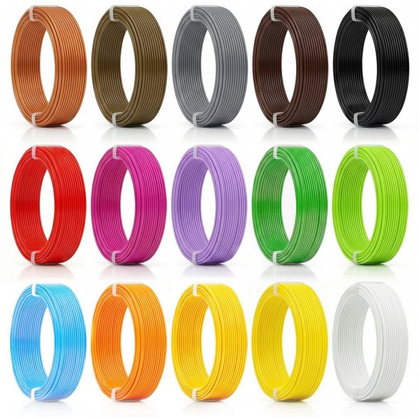 BEARWARE Filament PLA Filament Set für 3D-Stifte, 15 Rollen x 3 m, 15 Farben, 1,75 mm, saubere, gleichmäßige Verarbeitung, insgesamt 45 m Filament