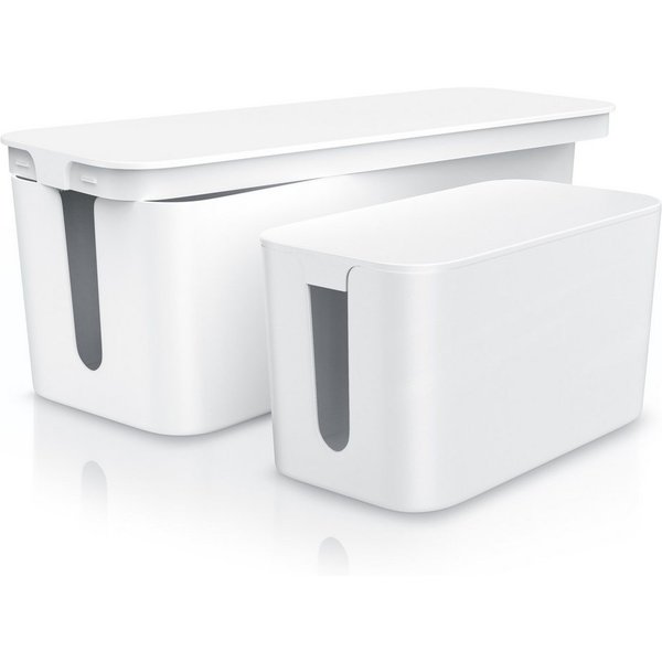 BEARWARE Kabelbox Kabelboxen aus Kunststoff mit Gummifüßen, 2 Größen, Kabelmanagement, (Set, 2-tlg), Kabelkasten, Aufbewahrung der Steckdosenleiste, Schutz und 