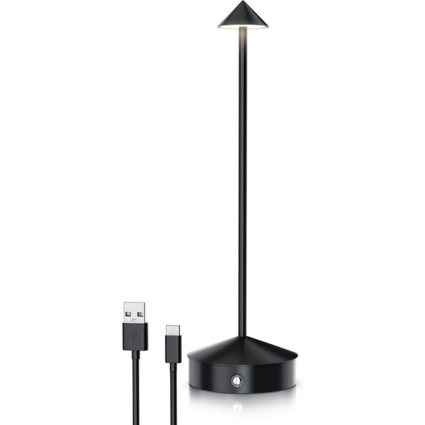 BEARWARE LED Tischleuchte kabellos, stufenlos dimmbar, 3 Lichtfarben, Akku 3600 mAh, Touch, Dimmfunktion, Ein-/Ausschalter, Farbwechsel, mehrere Helligkeitsstuf