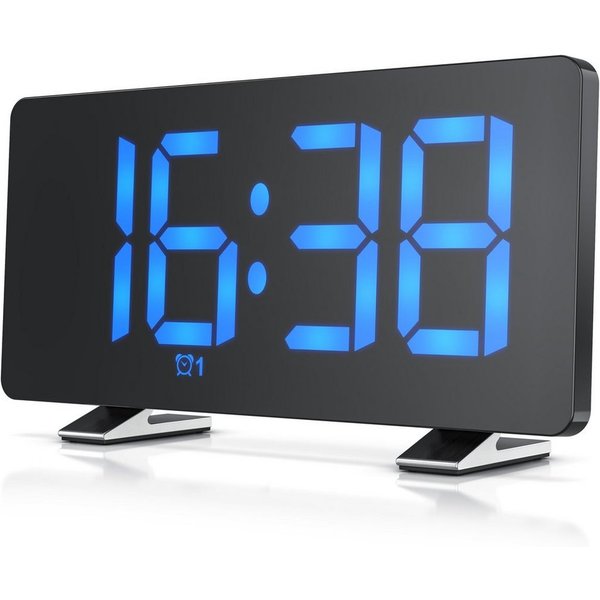 BEARWARE Radiowecker Digitaler Radio Wecker mit Autodimmer, Snooze, 15 FM Radiospeicher Display mit 3 Helligkeiten, große Zahlen, 15 Lautstärkestufen, Snooze