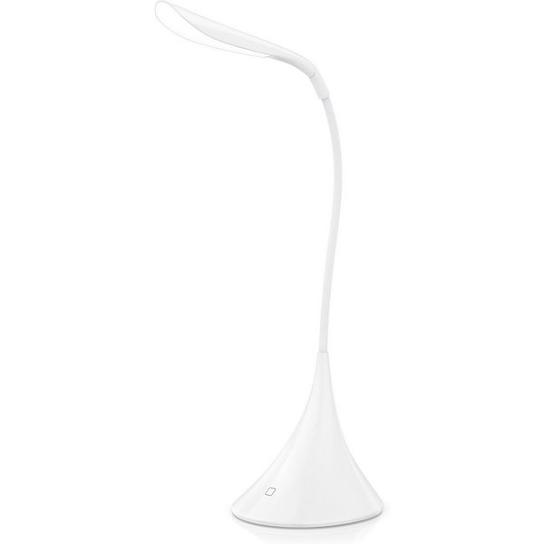 BEARWARE Schreibtischlampe LED Tischlampe, kabellos, flexibler Schwanenhals, geringer Verbrauch, mehrere Helligkeitsstufen, LED fest verbaut, Kaltweiß, Leselamp