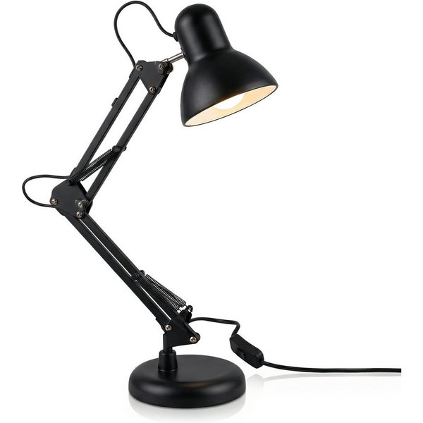 BEARWARE Schreibtischlampe Retro Stil, Bürölampe, Leselampe, Vintage Tischleuchte, Kabelschalter, Ein-/Ausschalter, ohne Leuchtmittel, warmweiß, Neutralweiß, Ta