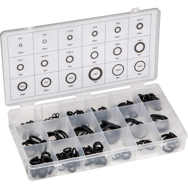 Beast Dichtungsring O-Ringe Dichtringe Dichtungen Sortiment Dichtungsringe 225 teilig (225-St), 18 Größen, 3-22mm
