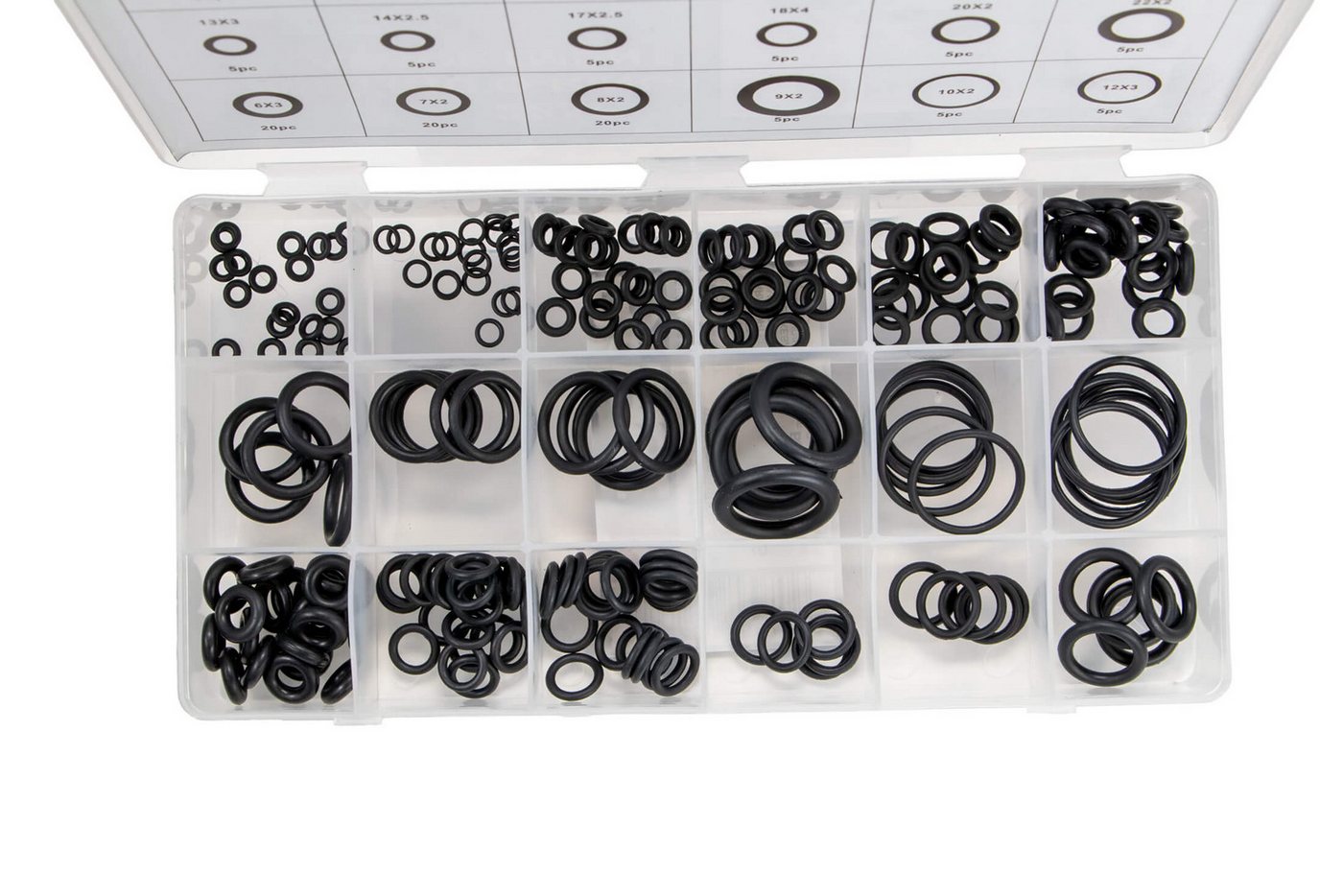 Beast Dichtungsring O-Ringe Dichtringe Dichtungen Sortiment Dichtungsringe 225 teilig (225-St), 18 Größen, 3-22mm – Bild 2 von 3