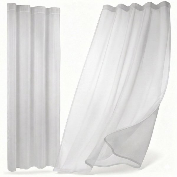 Beautex Gardine transparent Dolly, wählbar mit Kräusel- und Ösen- Aufhängung (1 St), Kräuselband, transparent