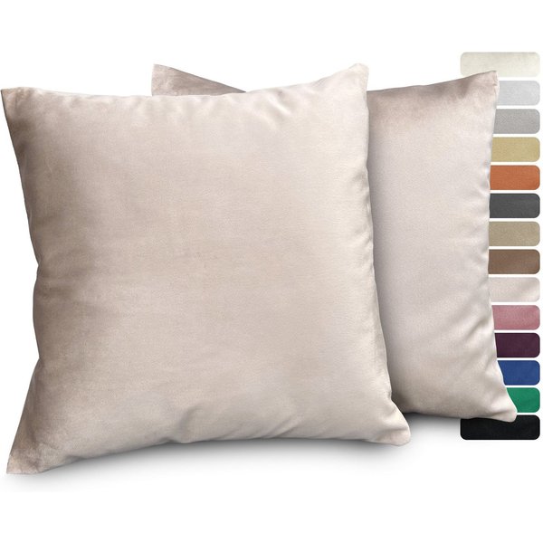 Beautex Kissenhüllen Samt 2er Set, Premium Kissenbezug, Sofa- und Dekokissen, (2 Stück), extra weich, viele Farben und Größen, verdeckter Reißverschluss