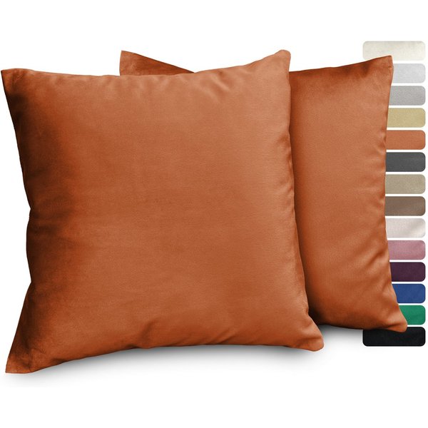 Beautex Kissenhüllen Samt 2er Set, Premium Kissenbezug, Sofa- und Dekokissen, (2 Stück), extra weich, viele Farben und Größen, verdeckter Reißverschluss