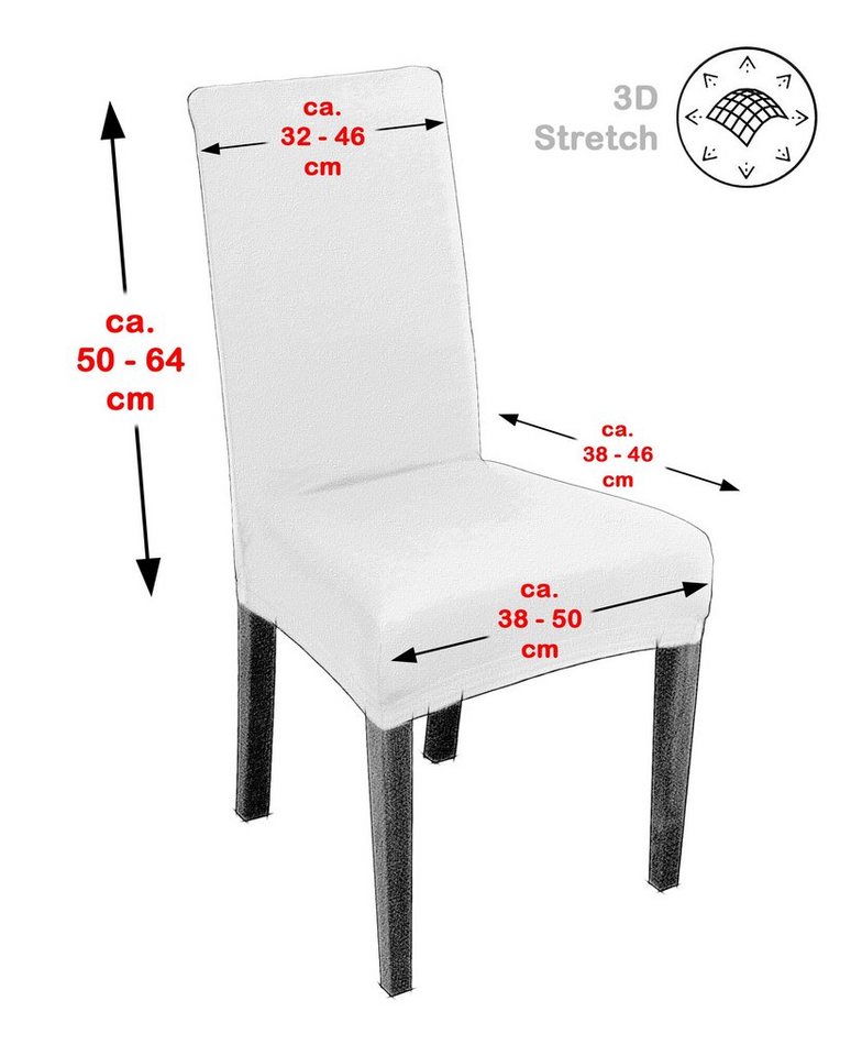 Beautex Stuhlhusse aus Baumwolle elastisch perfekte Passform Johanna – Bild 4 von 5