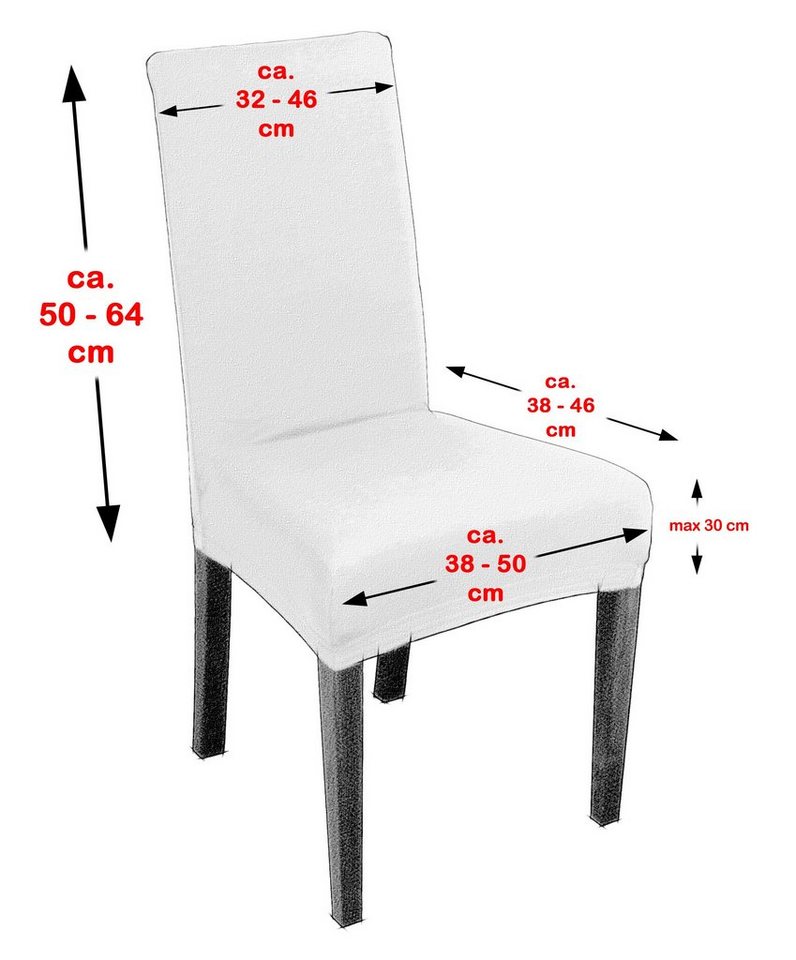 Beautex Stuhlhusse EVA Stuhlhusse Lang, elastische Uni Stretch-Husse Samt Mikrofaser – Bild 4 von 5