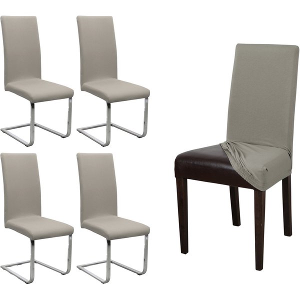 Beautex Stuhlhusse Jersey Baumwolle elastisch für Stühle und Schwingstühle 2er Set