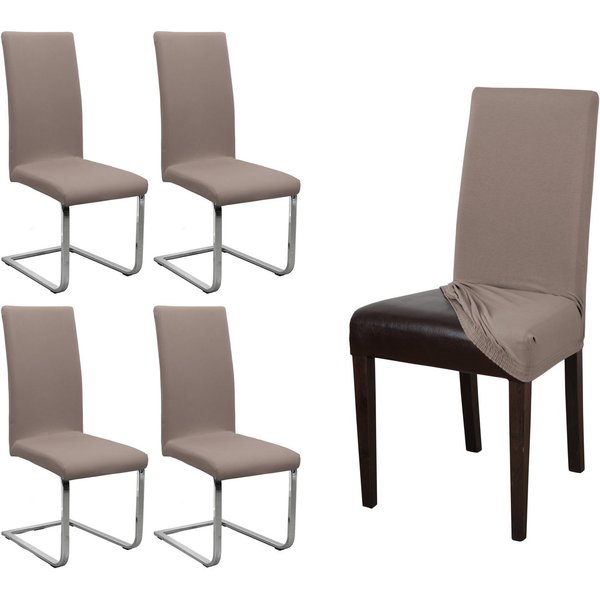 Beautex Stuhlhusse Jersey Baumwolle elastisch für Stühle und Schwingstühle 2er Set