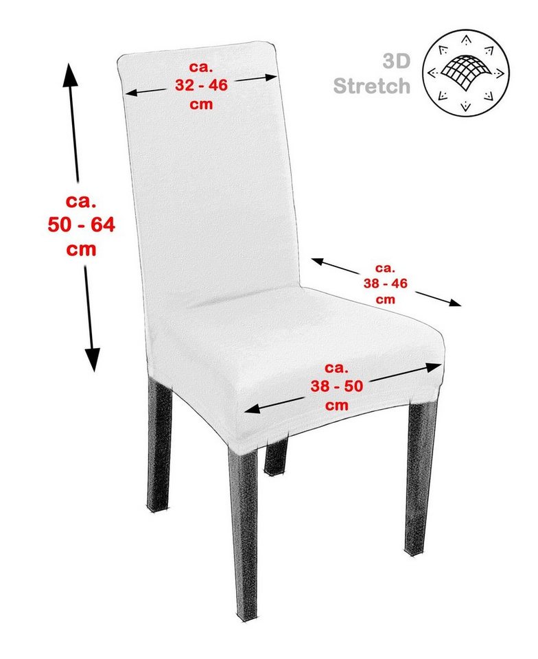 Beautex Stuhlhusse Samt Stretch elastisch perfekte Passform Maya – Bild 3 von 4