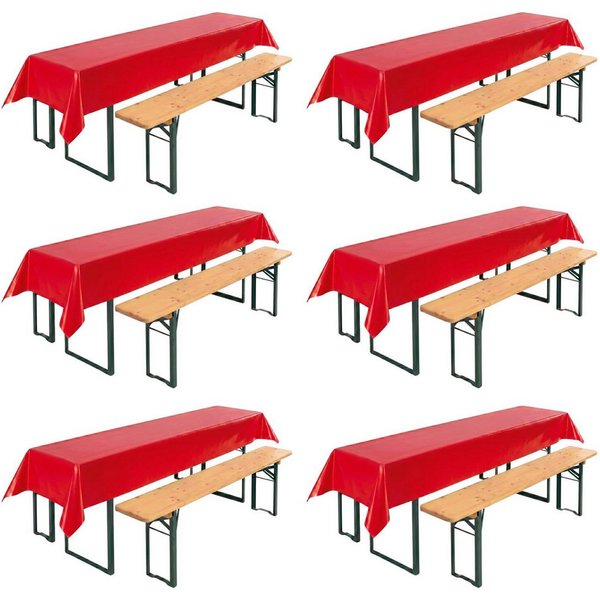 Beautex Tischdecke, Partytischdecke, für Biertischgarnituren, 100x250cm, viele Farben (6-tlg), wasserabweisend, abwaschbar, lebensmittelecht, strapazierfähig