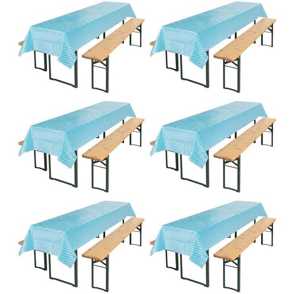 Beautex Tischdecke, Partytischdecke, für Biertischgarnituren, 100x250cm, viele Farben (6-tlg), wasserabweisend, abwaschbar, lebensmittelecht, strapazierfähig