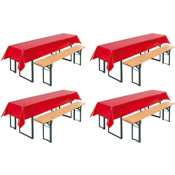 Beautex Tischdecke, Partytischdecke, für Biertischgarnituren, 100x250cm, viele Farben (4-tlg), wasserabweisend, abwaschbar, lebensmittelecht, strapazierfähig