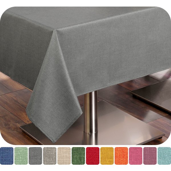 Beautex Tischdecke Leinenoptik wasserabweisend, fleckabweisend und pflegeleicht (1-tlg), Hochwertiger Saum, waschbar bis 40°C, 70% Baumwolle, 30% Polyester