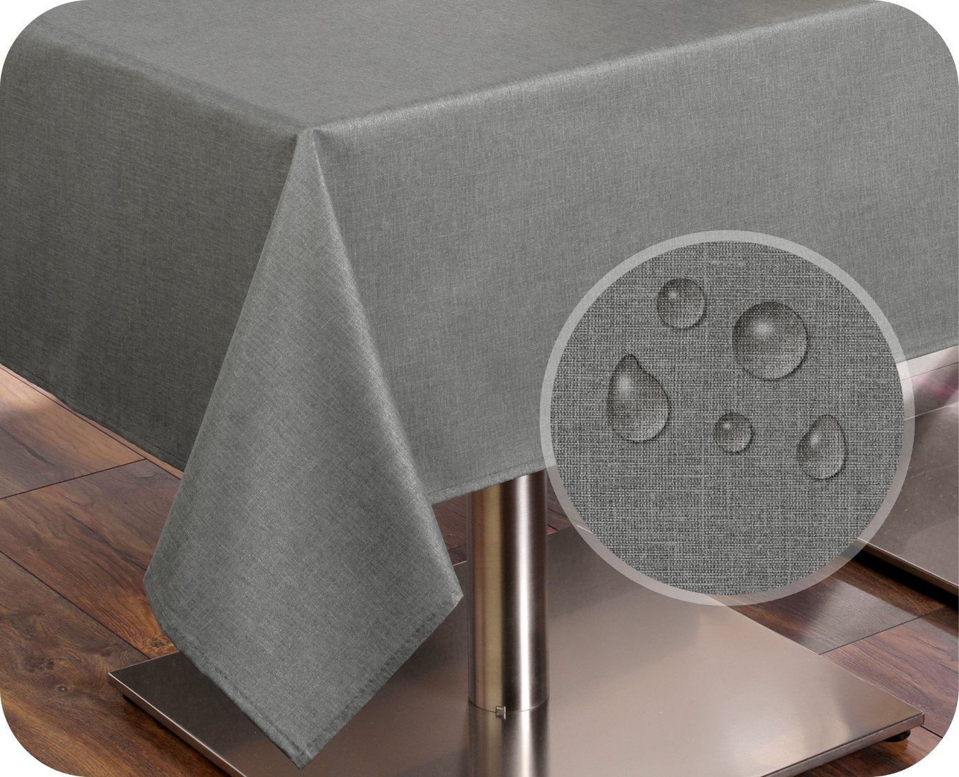 Beautex Tischdecke Leinenoptik wasserabweisend, fleckabweisend und pflegeleicht (1-tlg), Hochwertiger Saum, waschbar bis 40°C, 70% Baumwolle, 30% Polyester – Bild 2 von 5