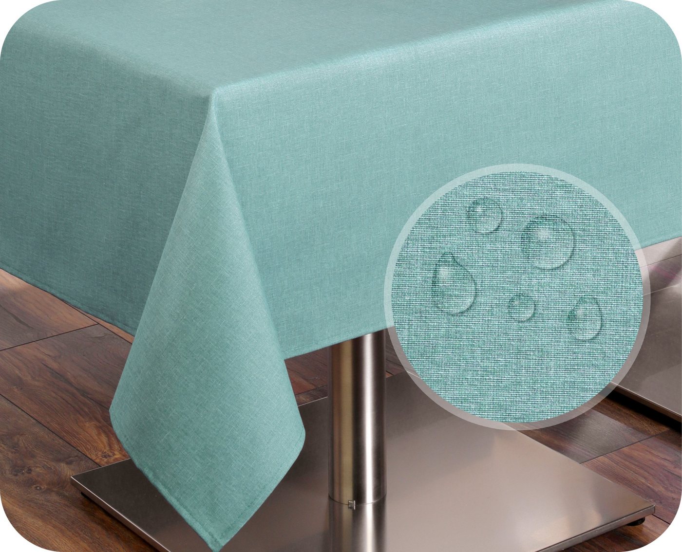 Beautex Tischdecke Leinenoptik wasserabweisend, fleckabweisend und pflegeleicht (1-tlg), Hochwertiger Saum, waschbar bis 40°C, 70% Baumwolle, 30% Polyester – Bild 2 von 5