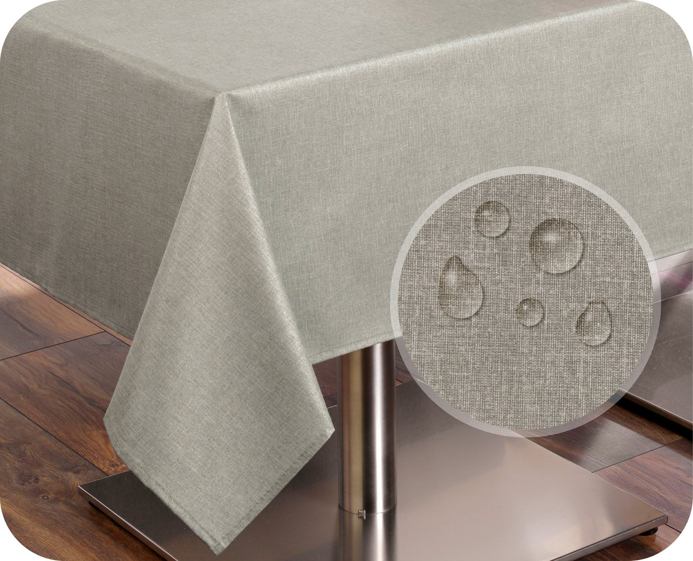 Beautex Tischdecke Leinenoptik wasserabweisend, fleckabweisend und pflegeleicht (1-tlg), Hochwertiger Saum, waschbar bis 40°C, 70% Baumwolle, 30% Polyester – Bild 2 von 5
