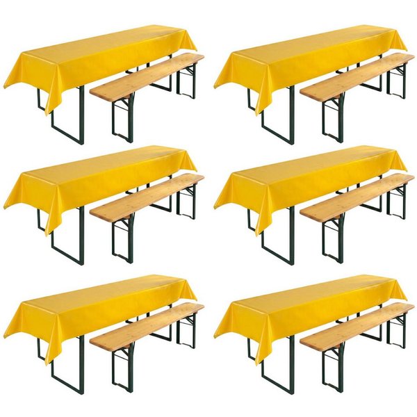 Beautex Tischdecke, Partytischdecke, für Biertischgarnituren, 100x250cm, viele Farben (6-tlg), wasserabweisend, abwaschbar, lebensmittelecht, strapazierfähig