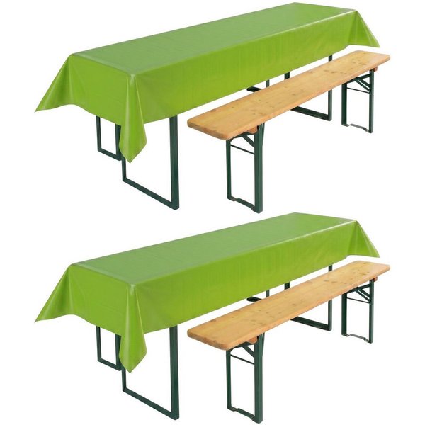 Beautex Tischdecke, Partytischdecke, für Biertischgarnituren, 100x250cm, viele Farben (2-tlg), wasserabweisend, abwaschbar, lebensmittelecht, strapazierfähig