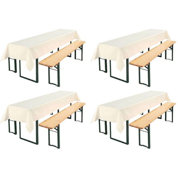 Beautex Tischdecke, Partytischdecke, für Biertischgarnituren, 100x250cm, viele Farben (4-tlg), wasserabweisend, abwaschbar, lebensmittelecht, strapazierfähig