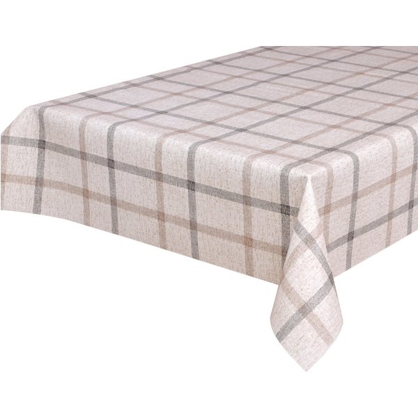 Beautex Tischdecke Wachstuchtischdecke, Leinen Karo beige, abwischbar Wachstuch Garten (1-tlg), Wasserundurchlässiger Tischschutz mit versiegelter Oberfläche