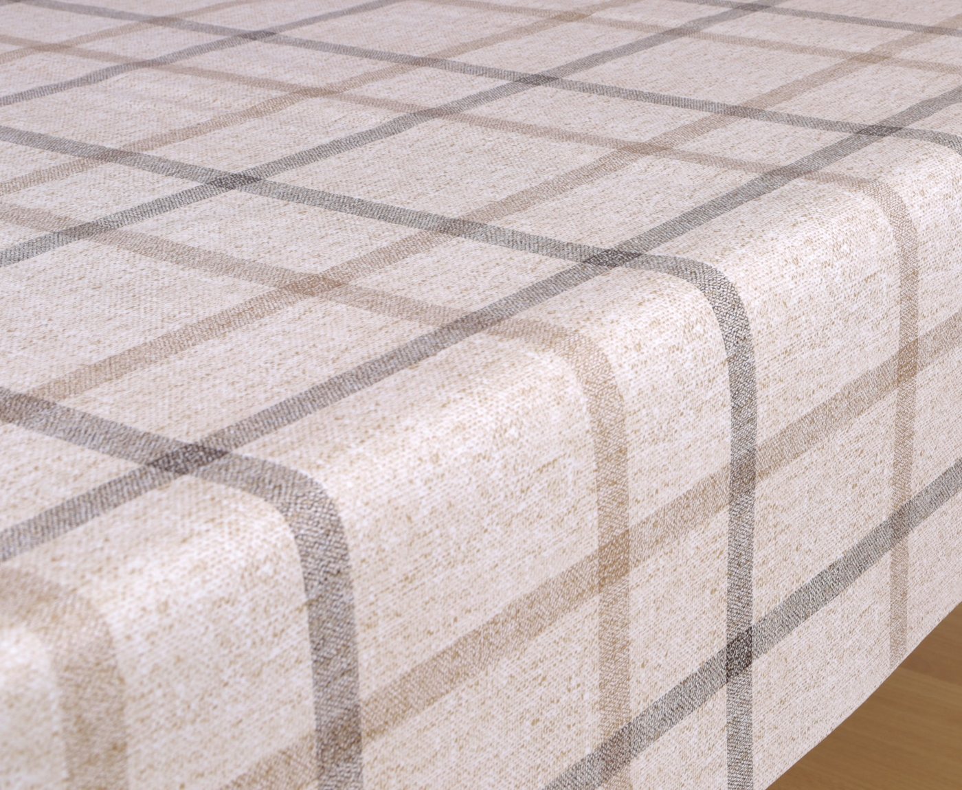Beautex Tischdecke Wachstuchtischdecke, Leinen Karo beige, abwischbar Wachstuch Garten (1-tlg), Wasserundurchlässiger Tischschutz mit versiegelter Oberfläche – Bild 2 von 3