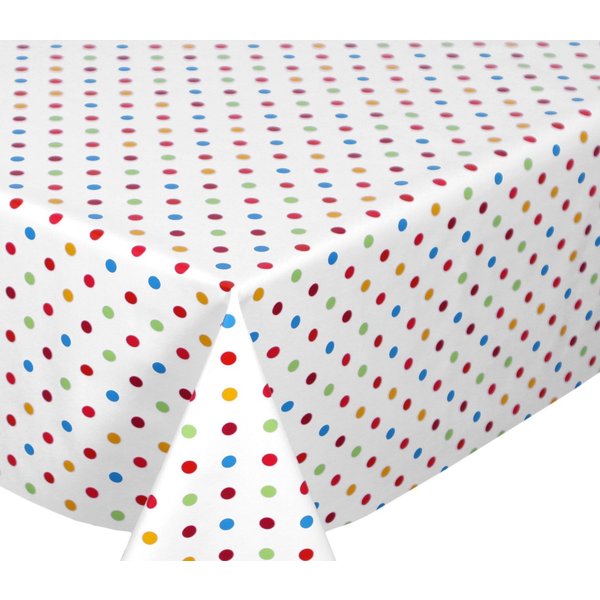 Beautex Tischdecke Wachstuchtischdecke Bunte Punkte abwaschbar Basteltischdecke (1-tlg), Wasserundurchlässig, Zuschneidbar, Pflegeleicht, Oberflächenversiegelt
