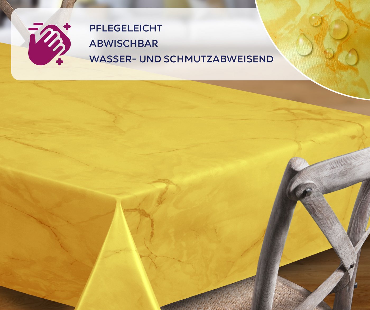 Beautex Tischdecke Wachstuchtischdecke Marmoroptik abwaschbar fleckenabweisend edel (1-tlg) – Bild 2 von 5