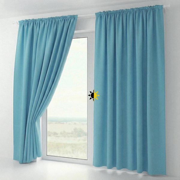 Beautex Verdunkelungsvorhang 2er Set mit U-Band, Blackout Vorhang Gardine abdunkelnd (2 St), Kräuselband, verdunkelnd, 2er Set, wärmeisolierend, blickdicht, was