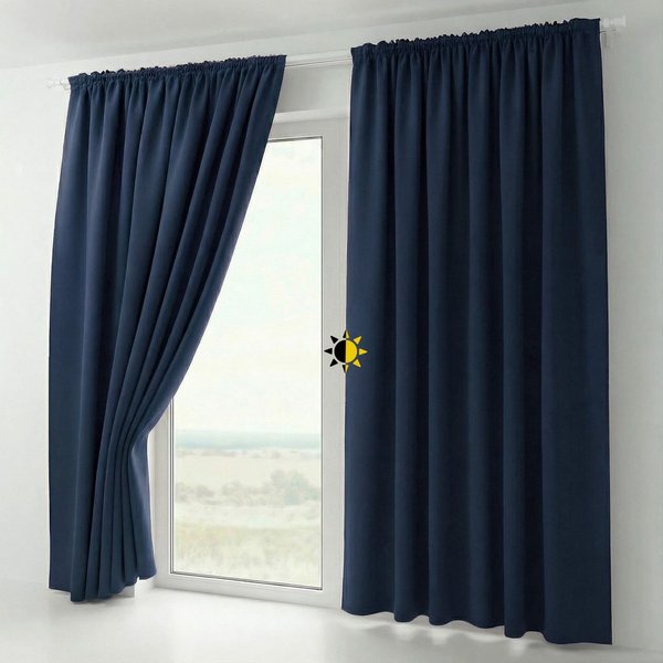 Beautex Verdunkelungsvorhang 2er Set mit U-Band, Blackout Vorhang Gardine abdunkelnd (2 St), Kräuselband, verdunkelnd, 2er Set, wärmeisolierend, blickdicht, was