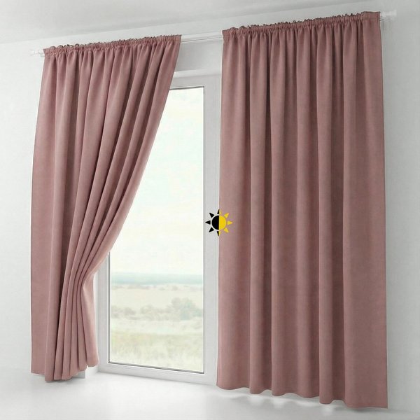 Beautex Verdunkelungsvorhang 2er Set mit U-Band, Blackout Vorhang Gardine abdunkelnd (2 St), Kräuselband, verdunkelnd, 2er Set, wärmeisolierend, blickdicht, was