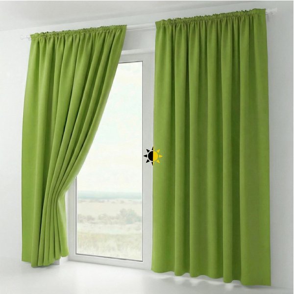 Beautex Verdunkelungsvorhang 2er Set mit U-Band, Blackout Vorhang Gardine abdunkelnd (2 St), Kräuselband, verdunkelnd, 2er Set, wärmeisolierend, blickdicht, was
