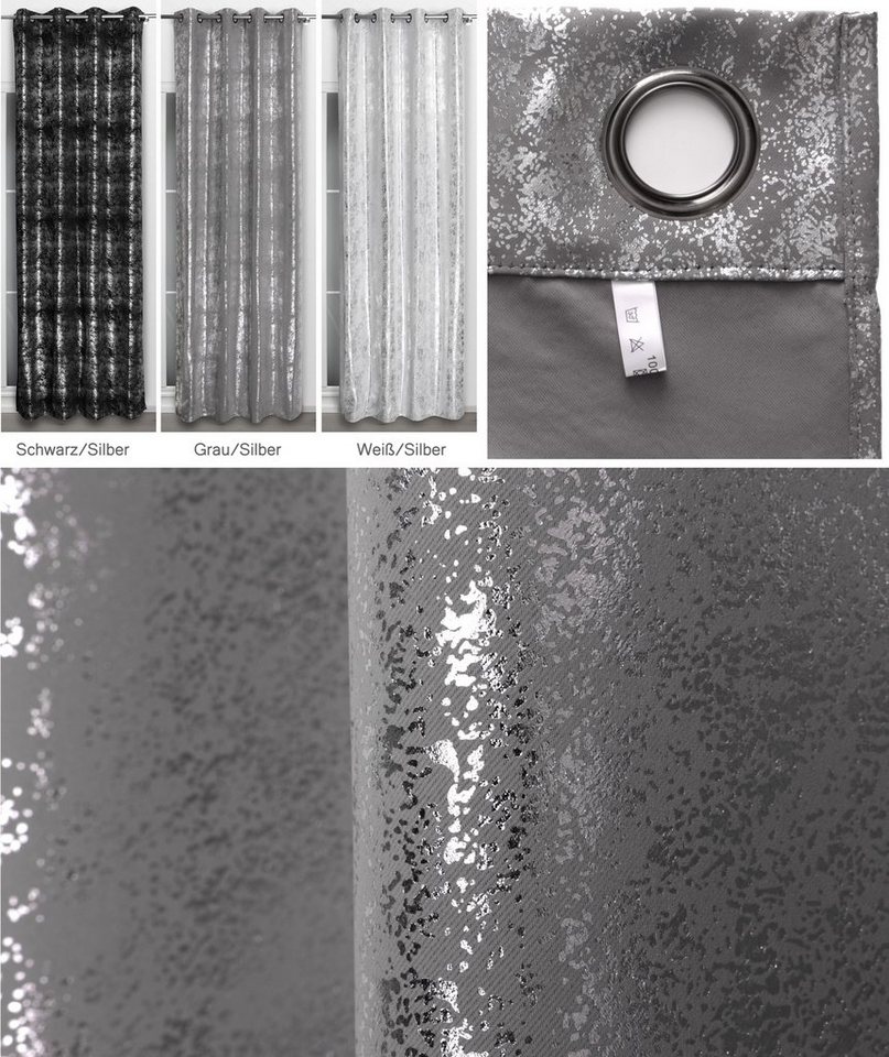 Beautex Vorhang mit Ösen, Gardine, Stardust, abdunkelnd (1 St), Ösen, blickdicht, abdunkelnd, Ösen, 140x260cm – Bild 4 von 4