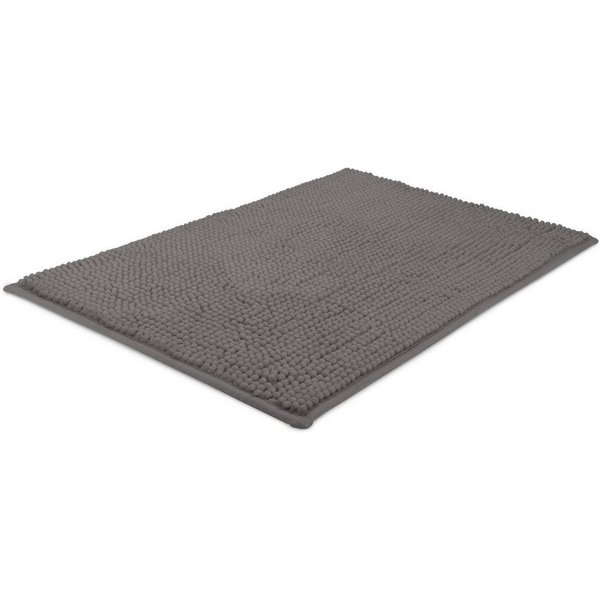Beautissu Badematte Badematte BeauMare WR, 50x50cm rutschfest Chenille Anthrazit, Höhe 10 mm, Polyester, Badematte rutschfest 50x50 cm Chenille Badezimmerteppic