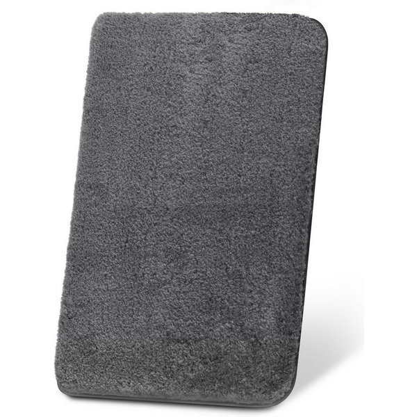 Beautissu Badematte Badematte rutschfest BeauMare FL, 60x50cm, Anthrazit, Höhe 30 mm, Polyester, 60x50 cm Duschvorleger Hochflor Badteppich rutschfest Waschbar 