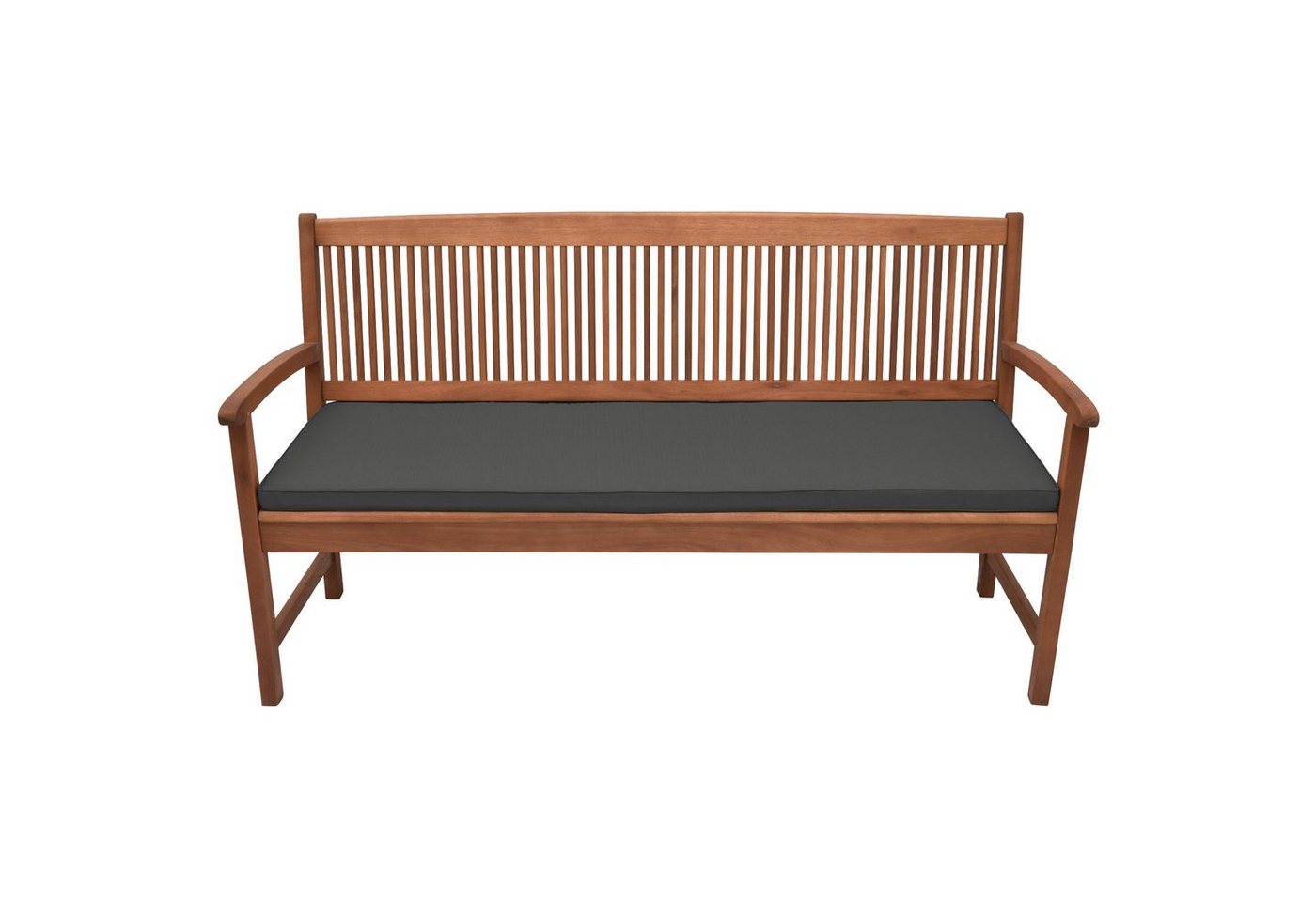 Beautissu Bankauflage Bankauflage Base BK, 100x48x5cm, Graphitgrau, waschbare Bankkissen Sitzauflage - Gartenbankauflage Outdoor – Bild 2 von 5