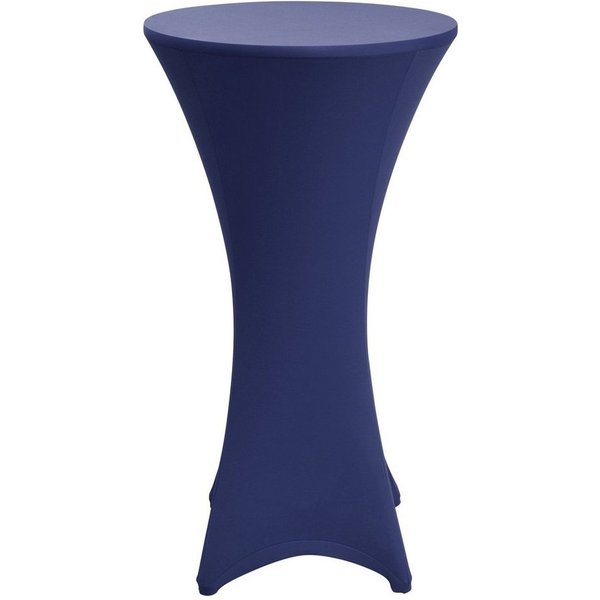 Beautissu Stehtischhusse Stretch Stehtisch Bistrotisch Husse, Ø70-75cm, Blau, Verstärkung im Fußbereich & 40°C waschbar, rutschfest & bügelfreie